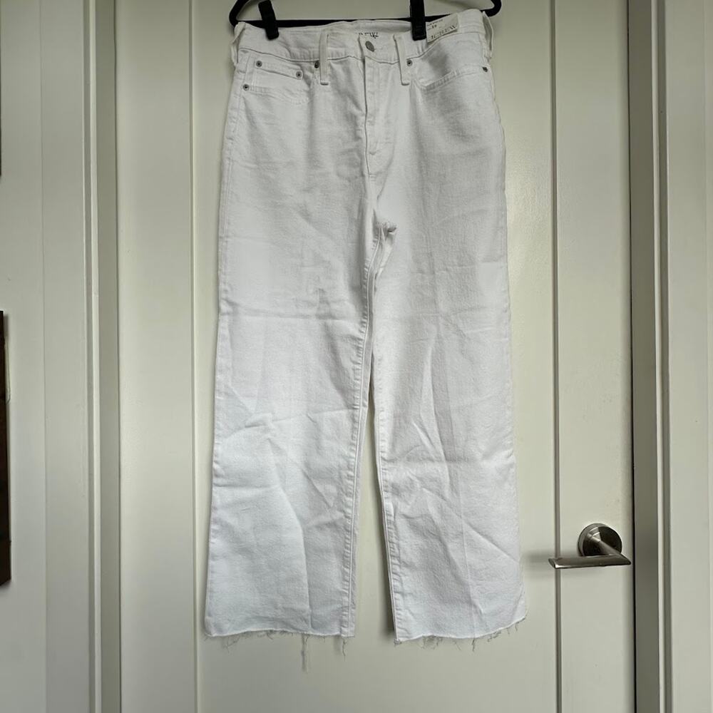 J.Crew Slim Wide Leg White Jeans 26 Tall NWT - Picture 3 of 7